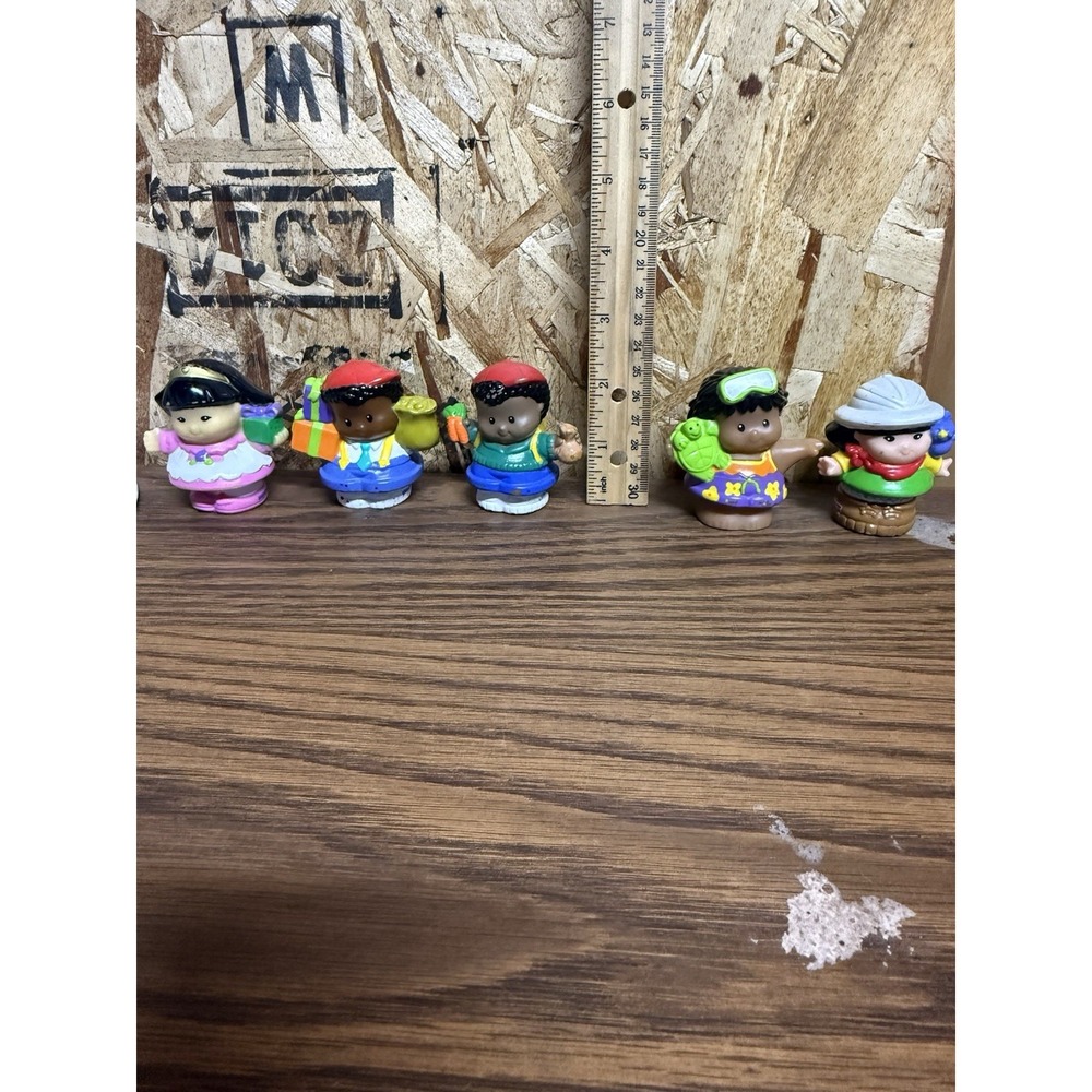 Fisher Price Little People Lot 5 Figures African American Birthday Beach Safari
